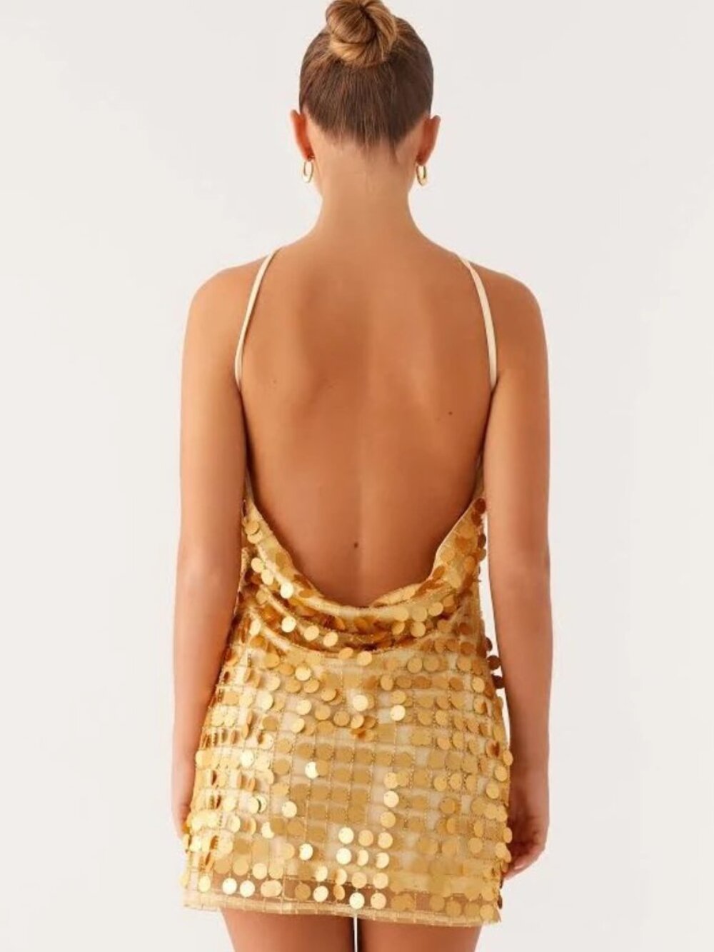 NWT Peppermayo Xander Sequin Mini Dress Gold Strapless Party Dress XS US 2 - Picture 2 of 5